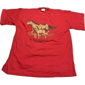 Scottsdale Arizona Red Horses T-Shirt Men's XL Single Stitch Vintage